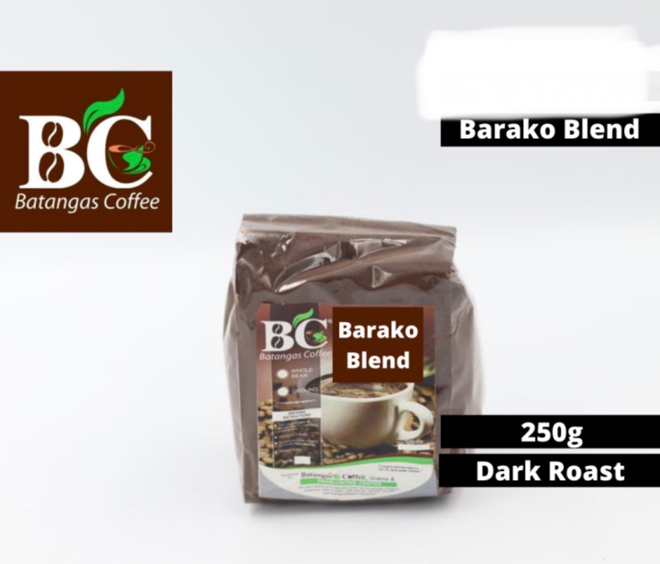 BC BATANGAS COFFEE Premium Barako Dark Roast Coffee 250g