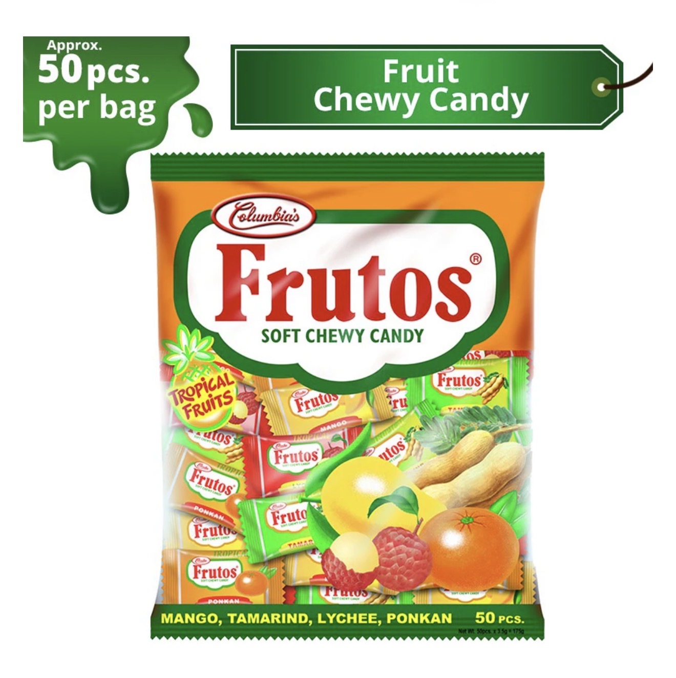 FRUTOS Tropical Fruits (Mango|Melon|Ponkan|Sampalok|Lychee) 50’s