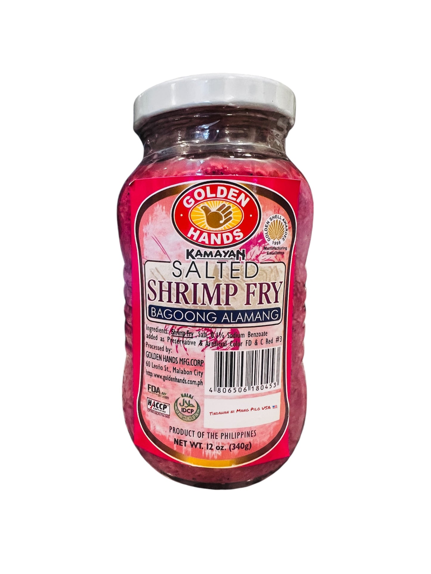 GOLDEN HANDS KAMAYAN Bagoong Alamang (Salted Shrimp Fry) 340g