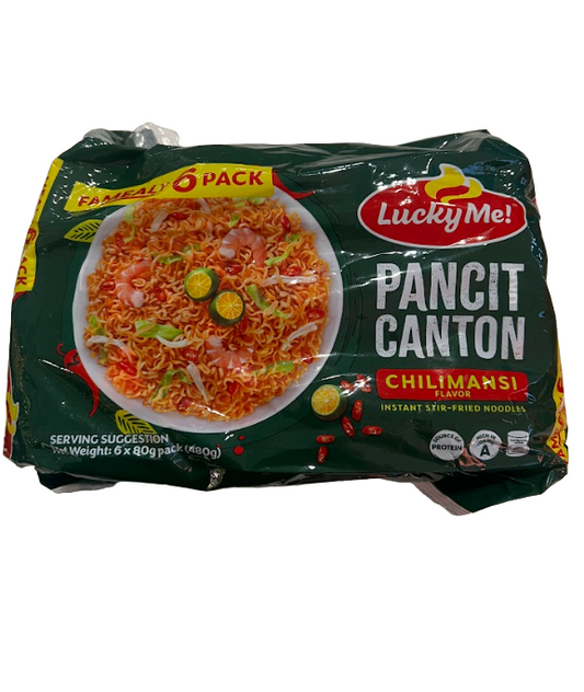 LUCKY ME Pancit Canton Chilimansi Flavor Family Pack (6 pieces x 80 gr)