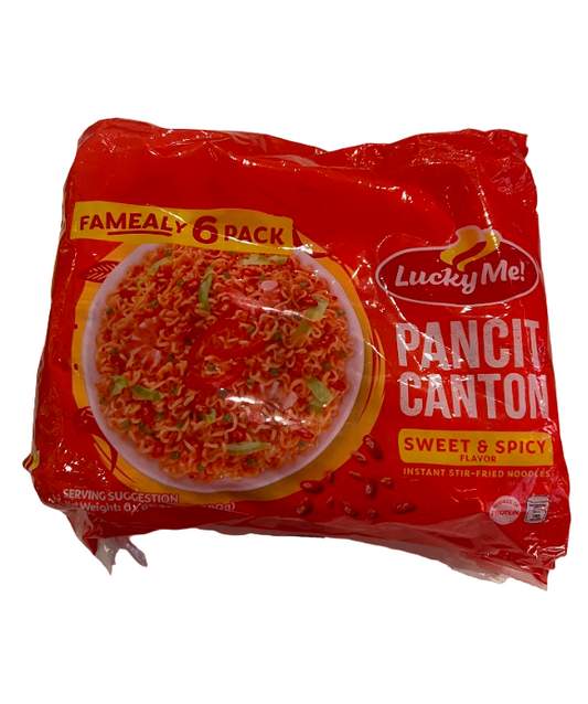 LUCKY ME Pancit Canton Sweet & Spicy Flavor Family Pack (6 pieces x 80 gr)