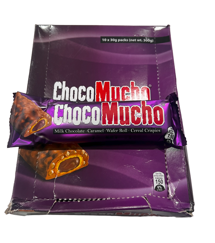 CHOCOMUCHO Milk Chocolate, Caramel, Wafer Roll, Cereal Crispies (30 gr)