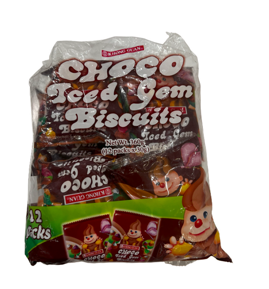 KHONG GUAN Choco Iced Gem Biscuits (12 pcs x 30 gr)