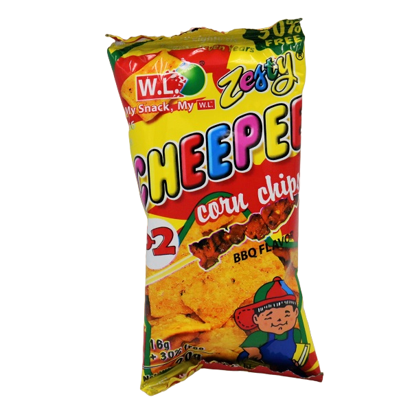 W.L WORLD CLASS FOODS Cheepee Corn Chips BBQ Flavor (12 pieces x 8 gr)