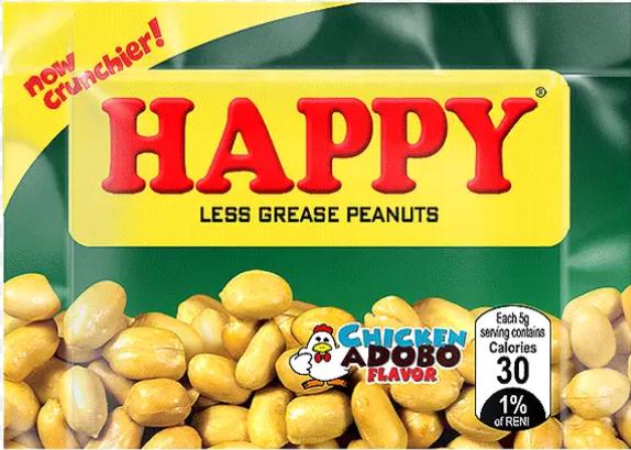 HAPPY Less Grease Peanuts- Adobo Flavor (20 pcs x 5 g)