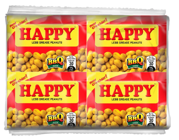 HAPPY Less Grease Peanuts- BBQ Flavor (20 pcs x 5 g)