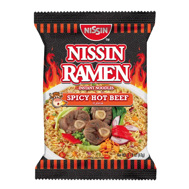 NISSIN RAMEN Spicy Hot Beef Instant Noodles (62g)