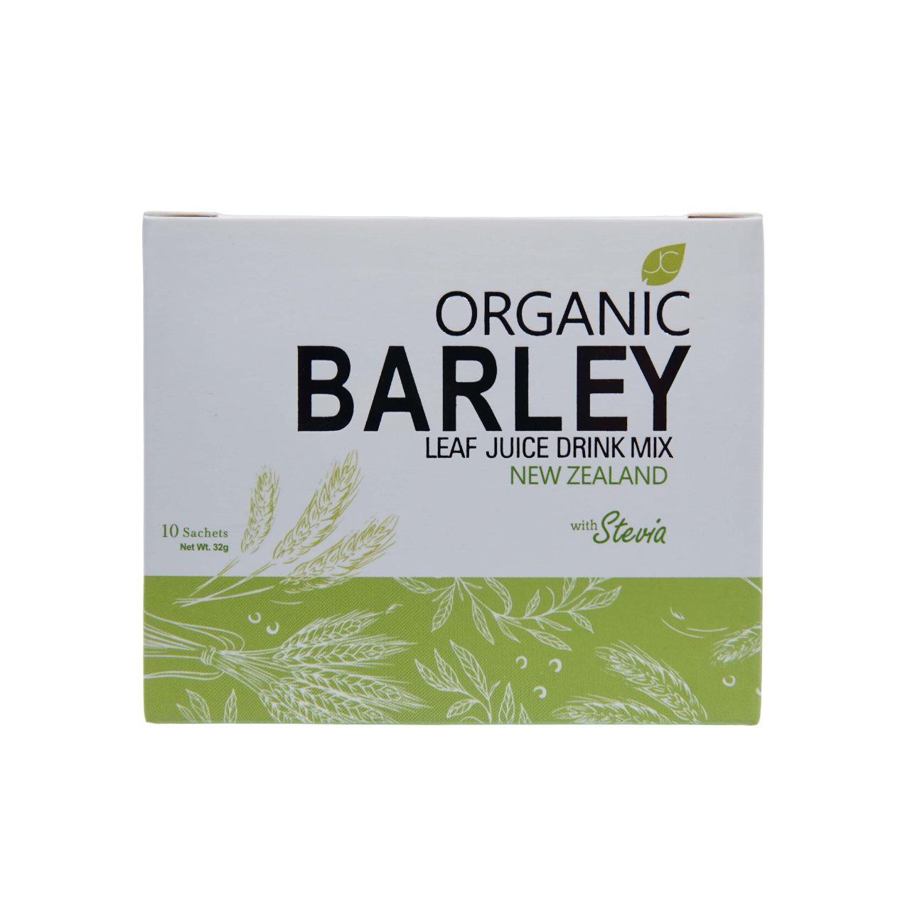 JC ORGANIC BARLEY Leaf Juice Drink Mix New Zealand W/ Stevia (10 pieces x 32 gr)