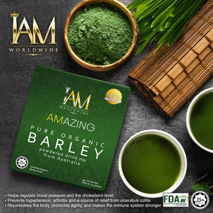 IAM Worldwide Amazing Pure Organic Barley Powdered Drink Mix (30g)