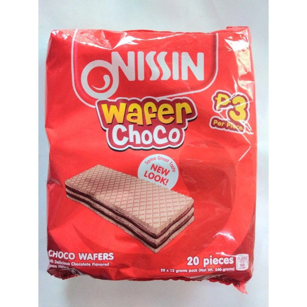 Waffer Choco NISSIN Wafer Choco Chocolate Flavored Cream Filling (20 pcs x 12g pack ...