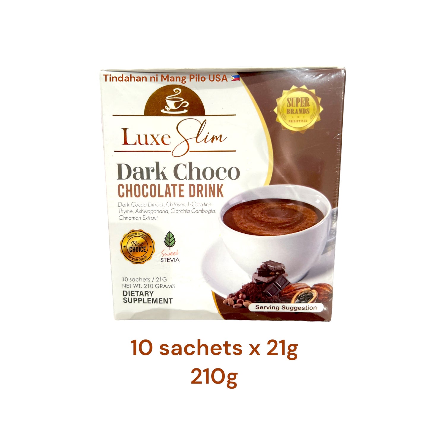 LUXE SLIM Dark Choco Chocolate Drink (10 sachets x 21g) (210g)