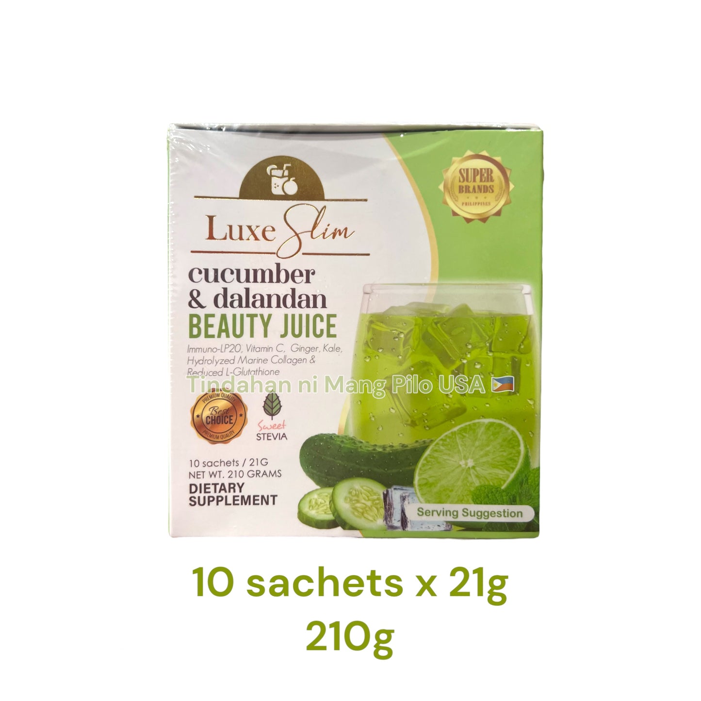 LUXE SLIM Cucumber and Dalandan Beauty Juice (10 sachets x 21g) (210g)