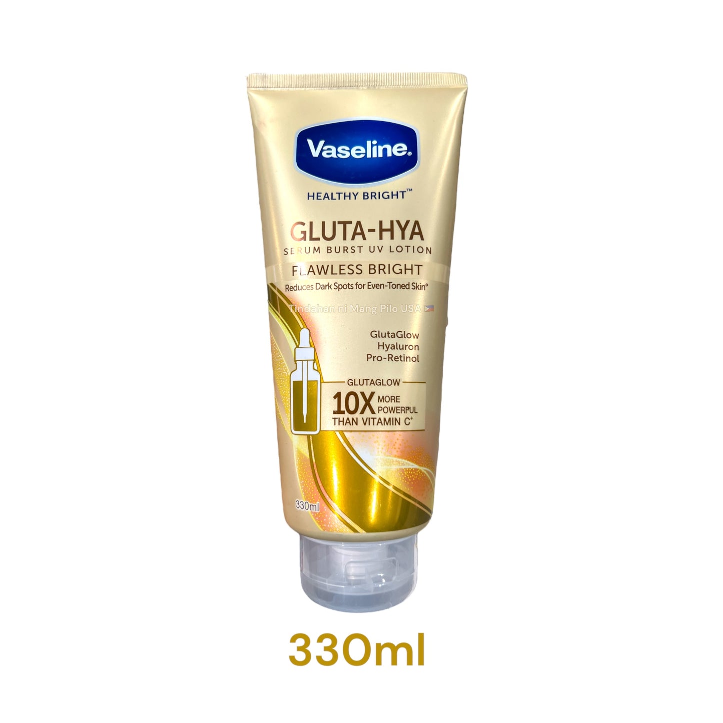 VASELINE Gluta-Hya Serum Burst UV Lotion Flawless Bright 330ml