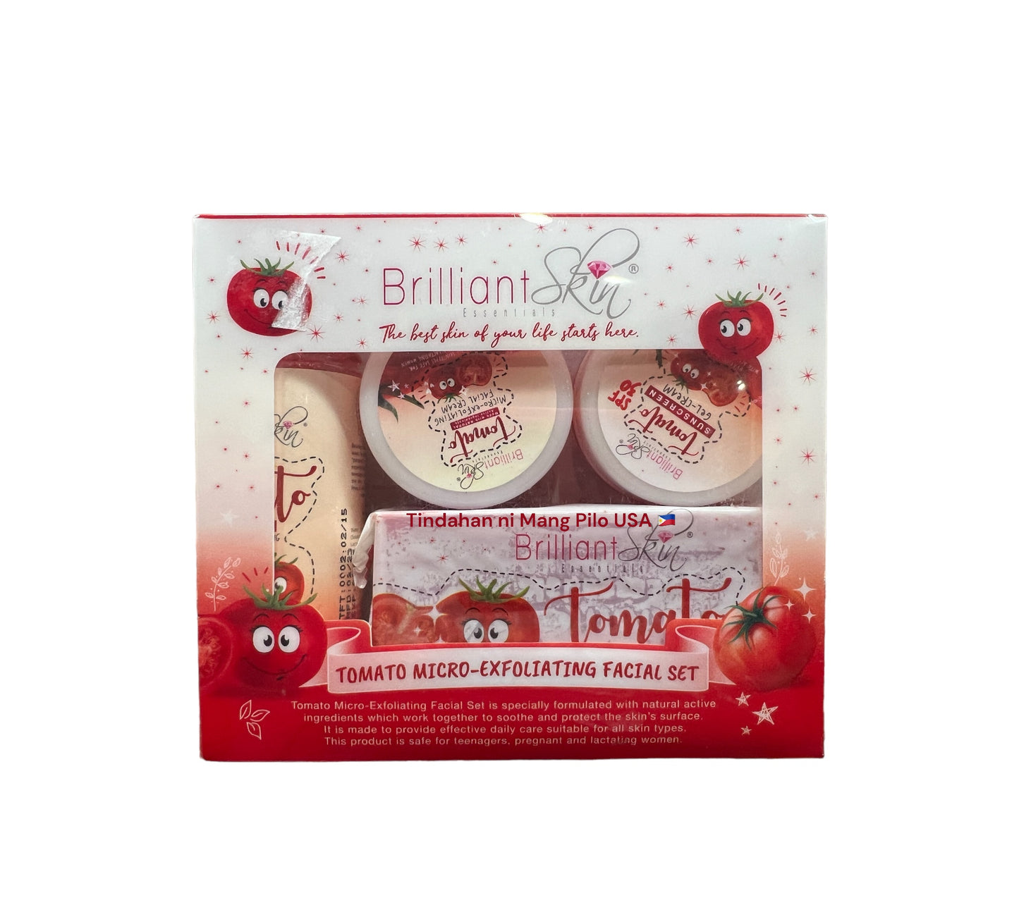 BRILLIANT SKIN Tomato Micro-Exfoliating Set 300g