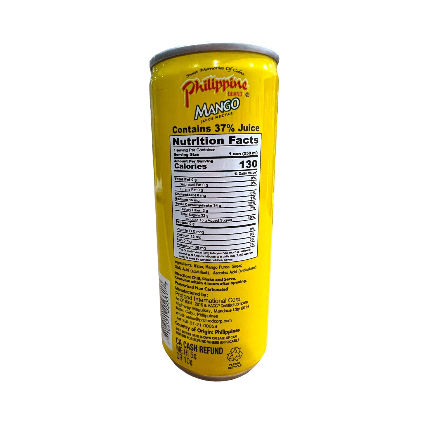 PHILIPPINE BRAND Mango Juice Nectar (8.4 fl.oz/250ml)