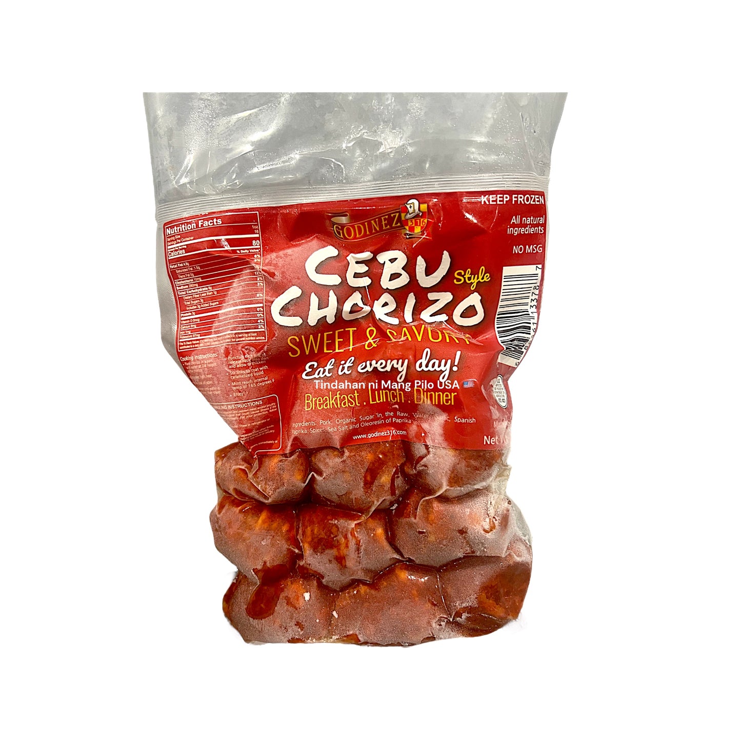 GODINEZ316 Cebu Style Chorizo Sweet & Savory (16oz/1lb)