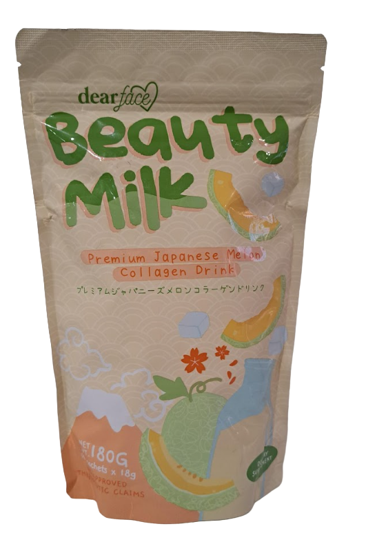 DEAR FACE Beauty Milk Premium Japanese Melon Collagen Drink (180 gr)