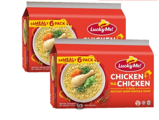 LUCKY ME Chicken Instant Mami Noodle Family Pack (6 pieces x 55 gr)