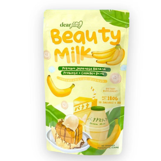 DEAR FACE Beauty Milk Premium Japanese Banana Probiotic + Collagen Drink (180 gr)