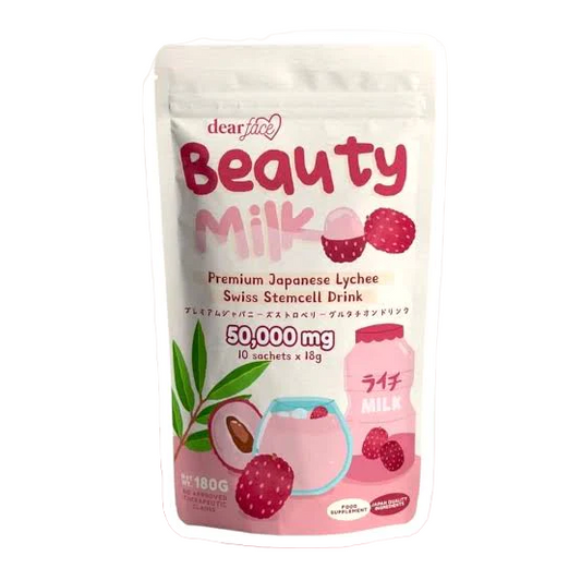 DEAR FACE Beauty Milk Premium Japanese Lychee Swiss Stemcell Drink (180 gr)